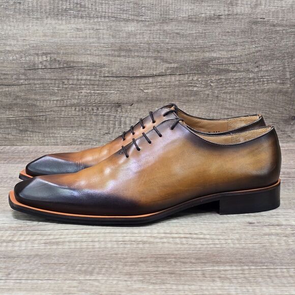 Mezlan Dietro Whole Cut Men\'s Size 12M Glazed Tan Leather Oxford Dress Shoes main image 8